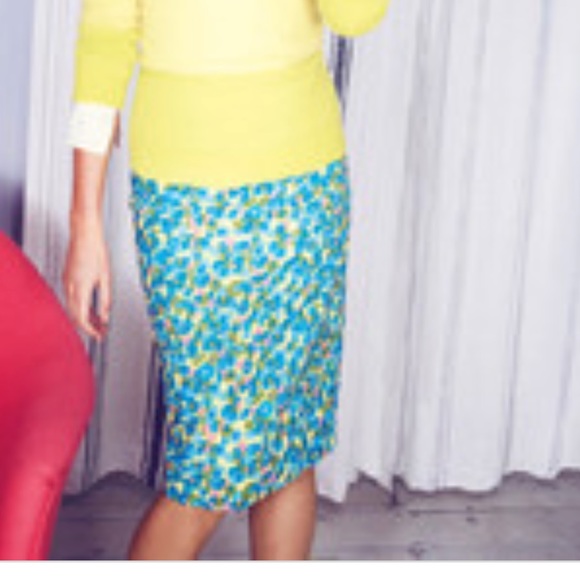 Boden Dresses & Skirts - Boden Floral Yellow Blue Print Pencil Skirt